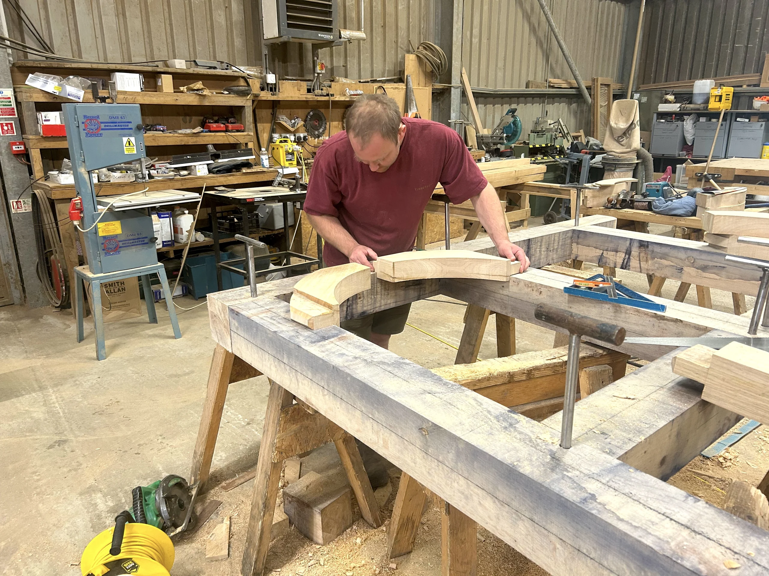 Man Woodworking in workshop